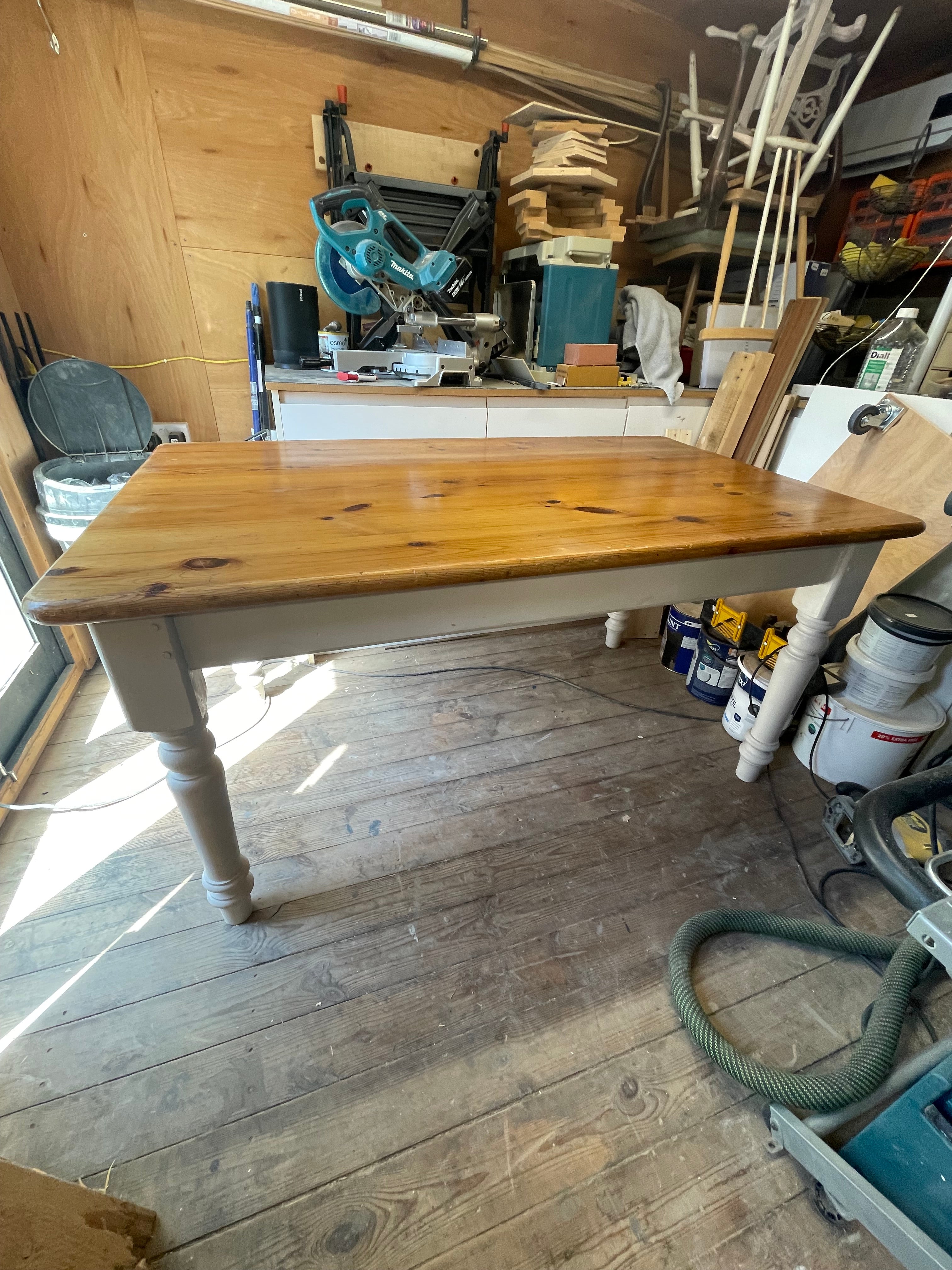 Pine Farmhouse Table - Refinished Top