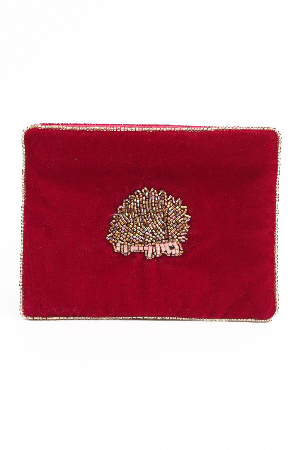Hedgehog Motif Velvet Purse