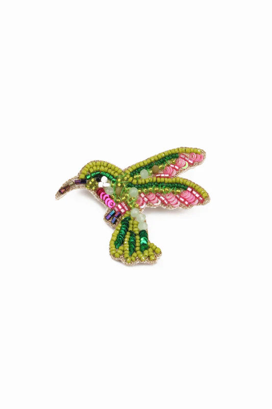 Humming Bird Beaded Brooch