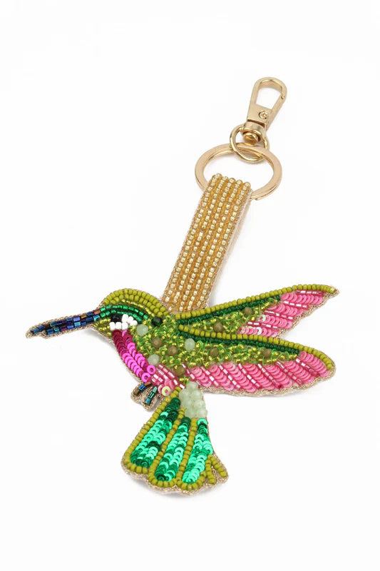 Hummingbird Beaded Keyring