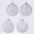 Frosted white Bauble with Town Scape