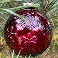 Patterned Recycled  Glass Bauble - Red