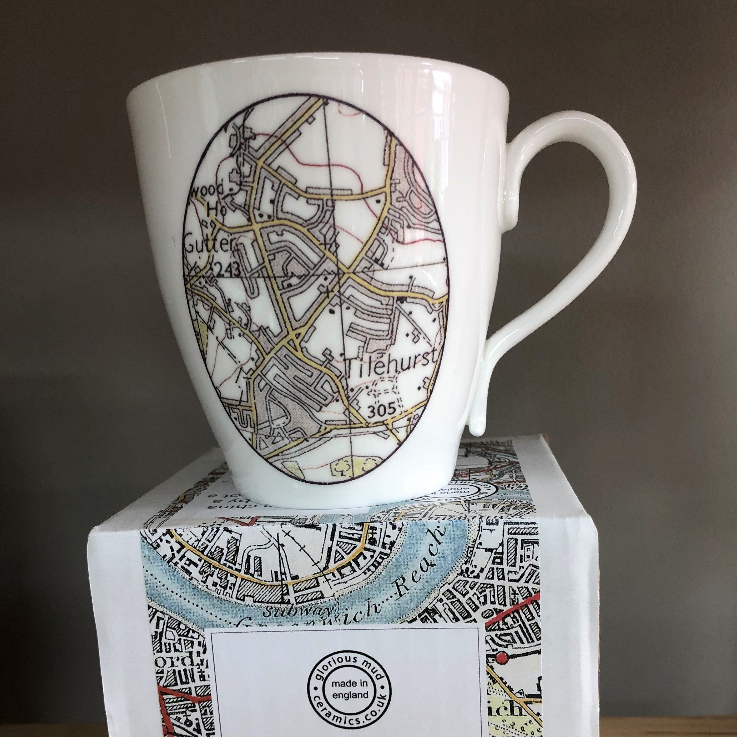 Vintage Oval Map Mug
