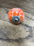 Orange White Pattern Knob