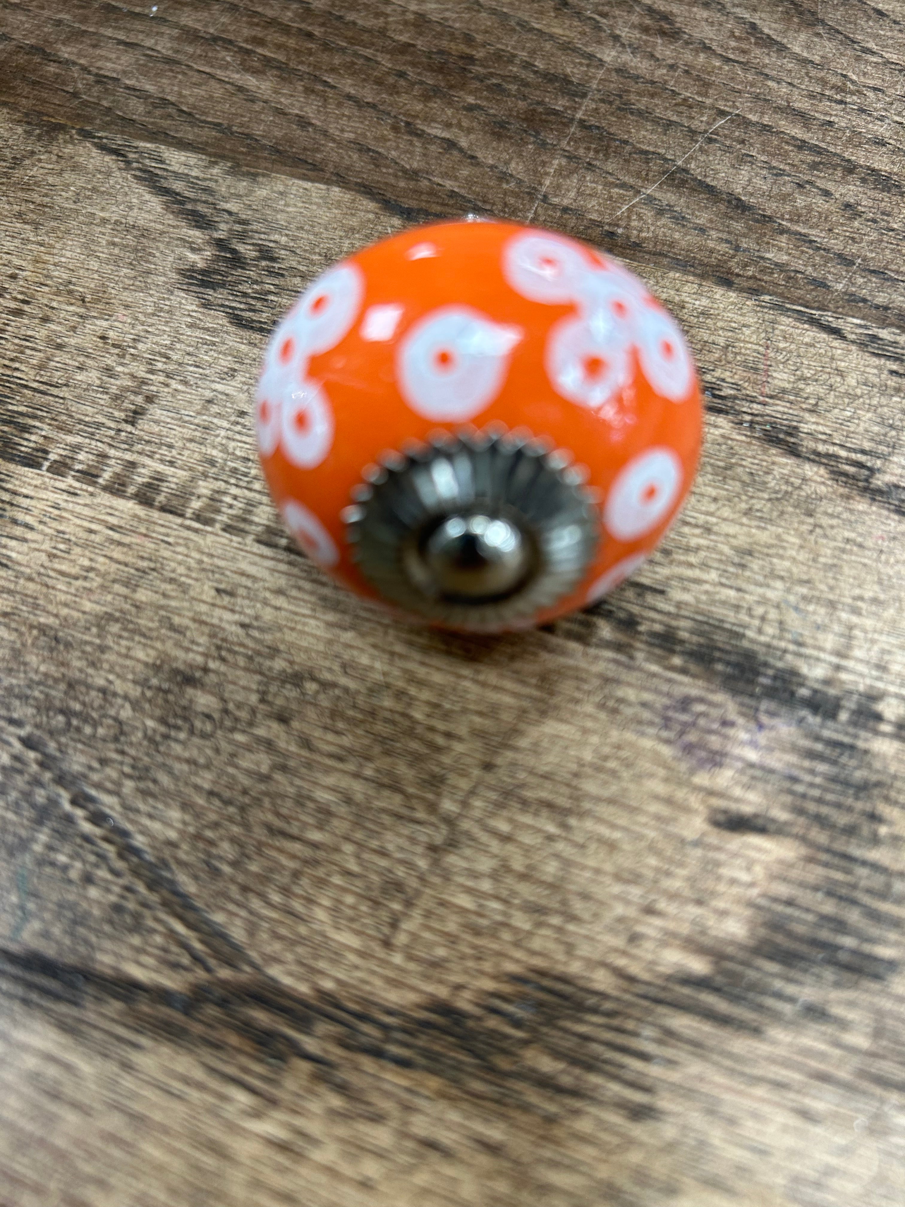 Orange Flower Knob
