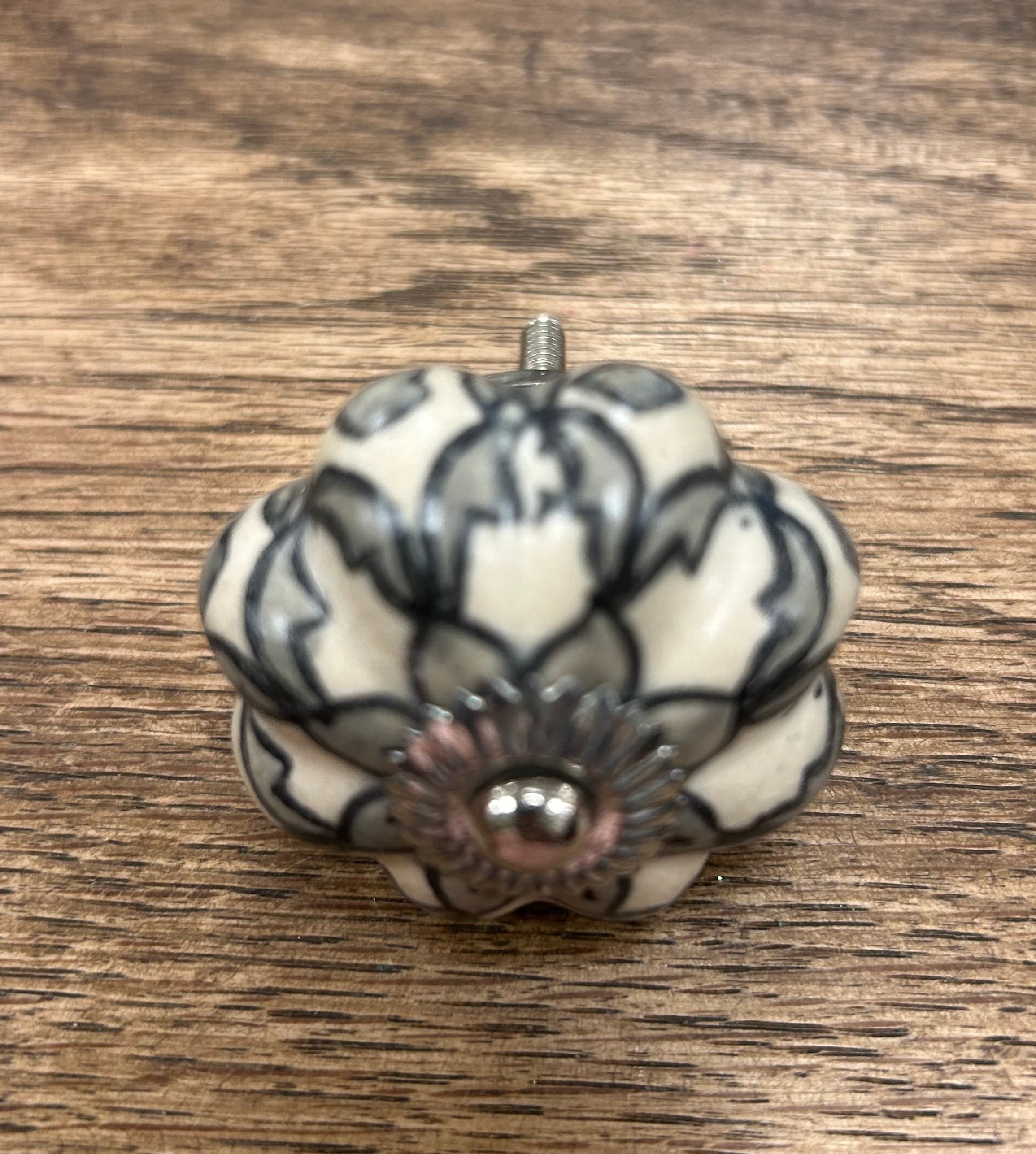 Grey Flower Knob