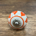 White with Orange Hearts Knob