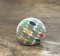 White with Multi Colour Pattern Flat Knob