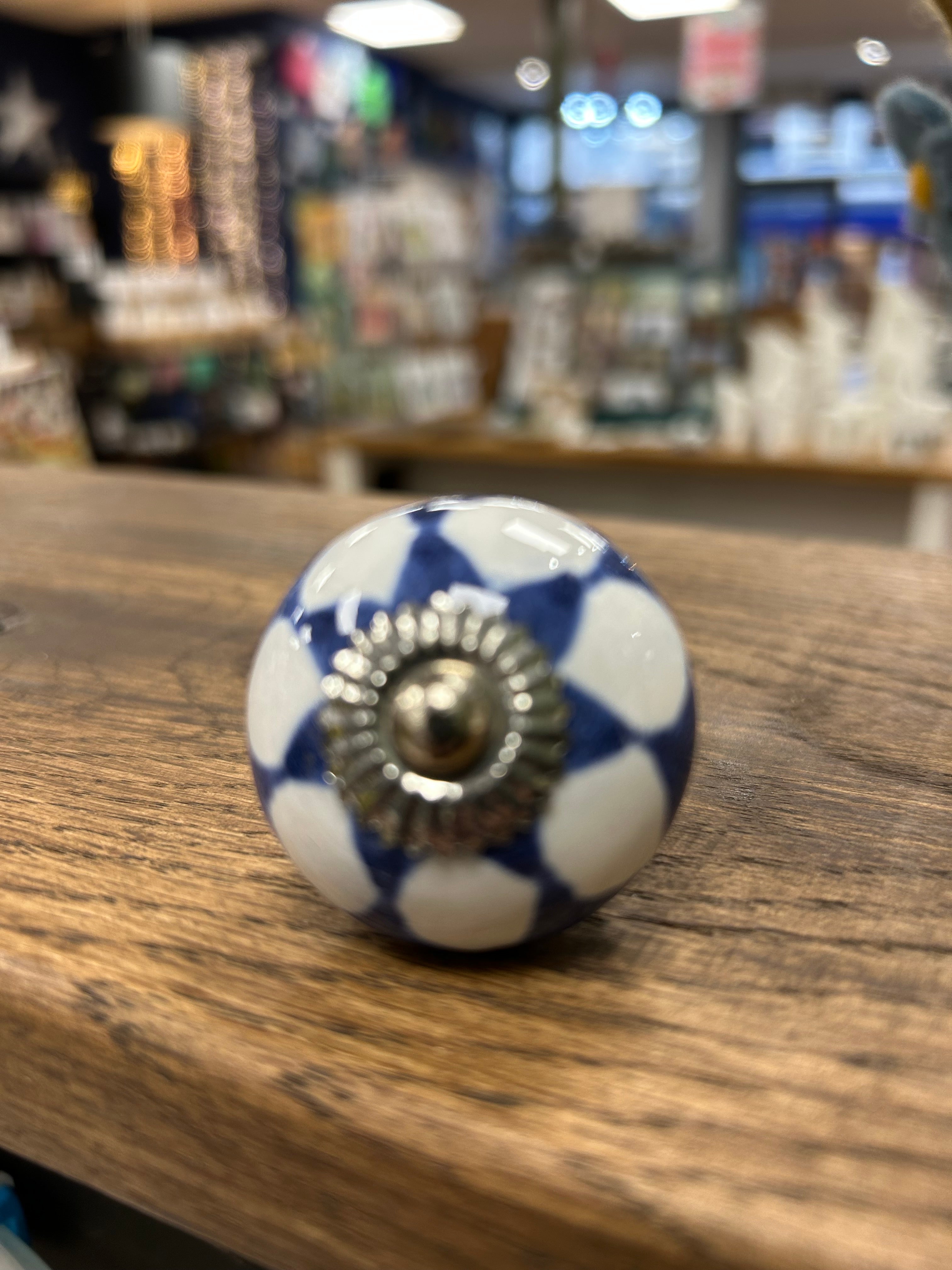 White and Blue Knob