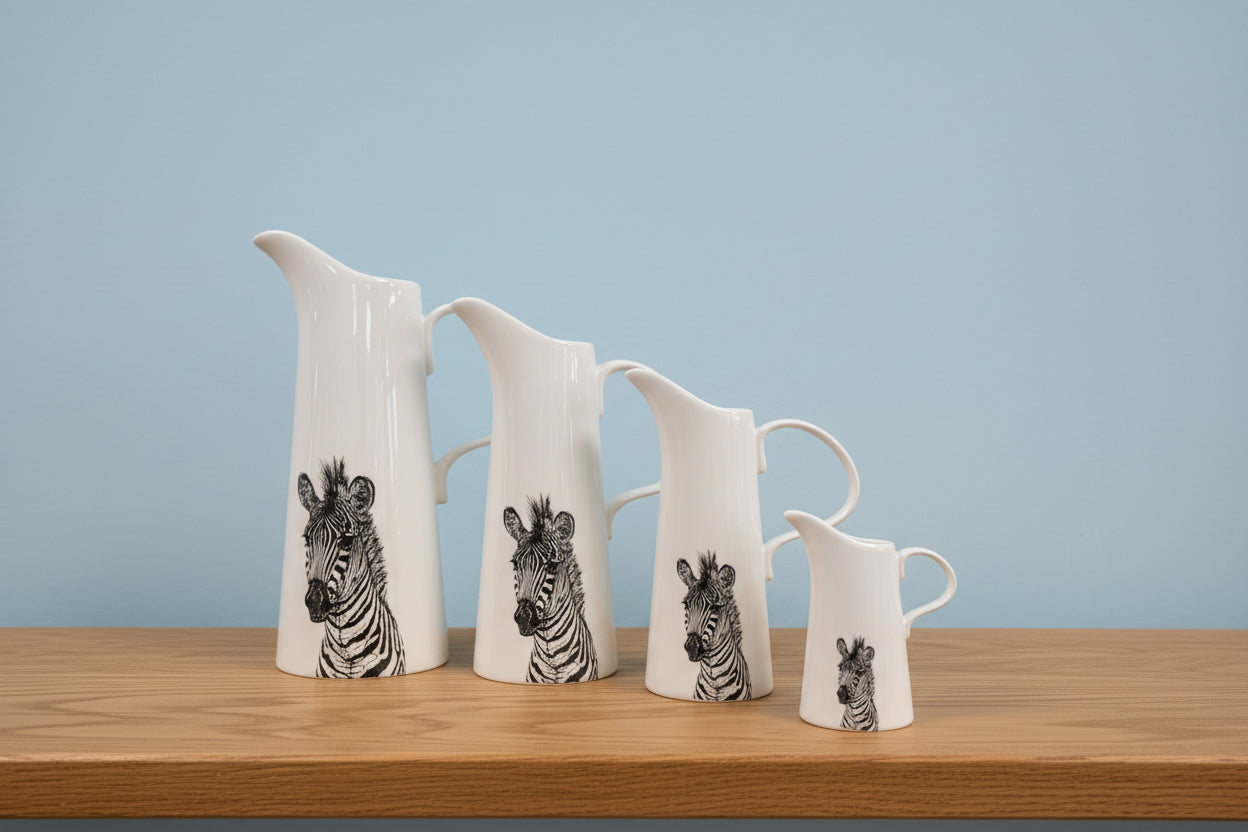 Zebra Bone China Jug