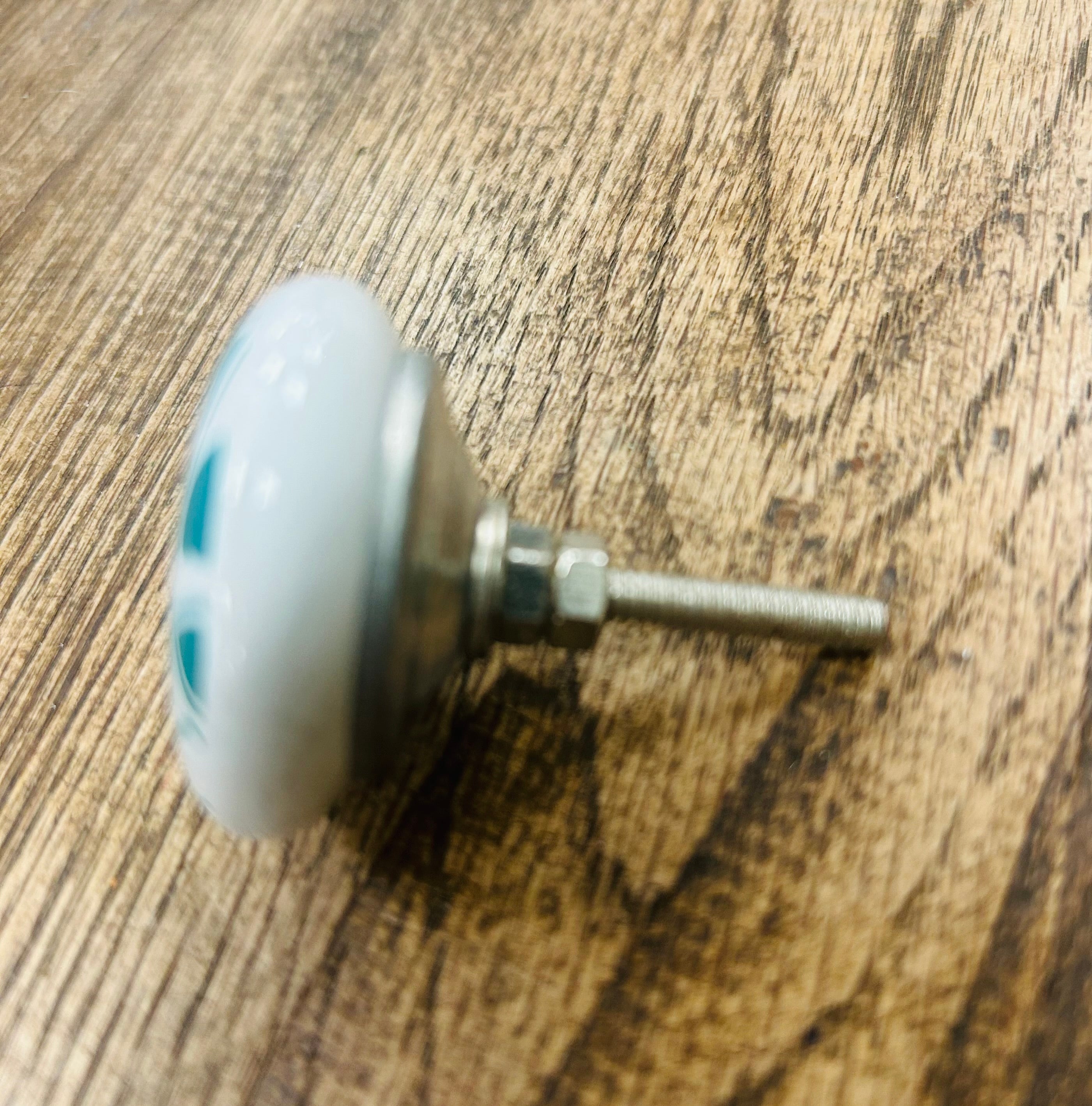Teal Hearts Flat Knob