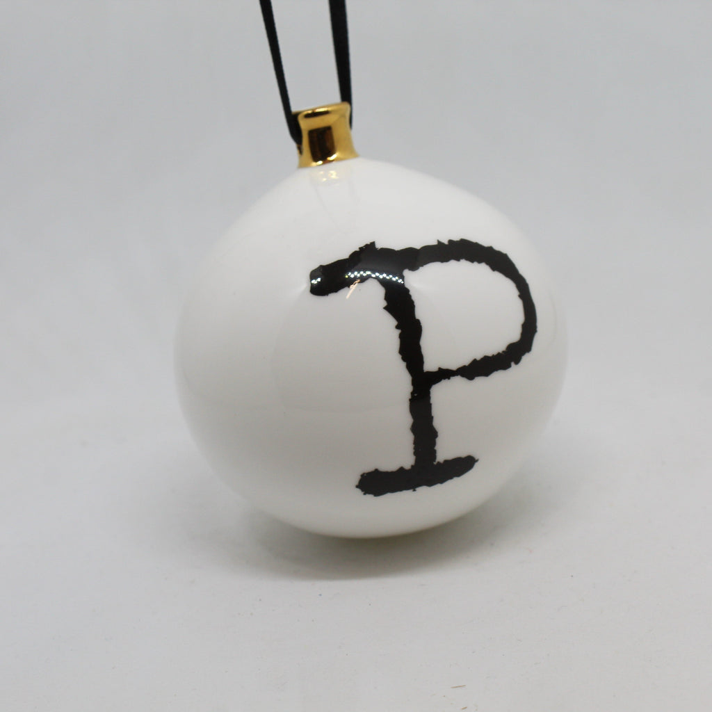 Handmade fine bone china Bauble - C for Christmas