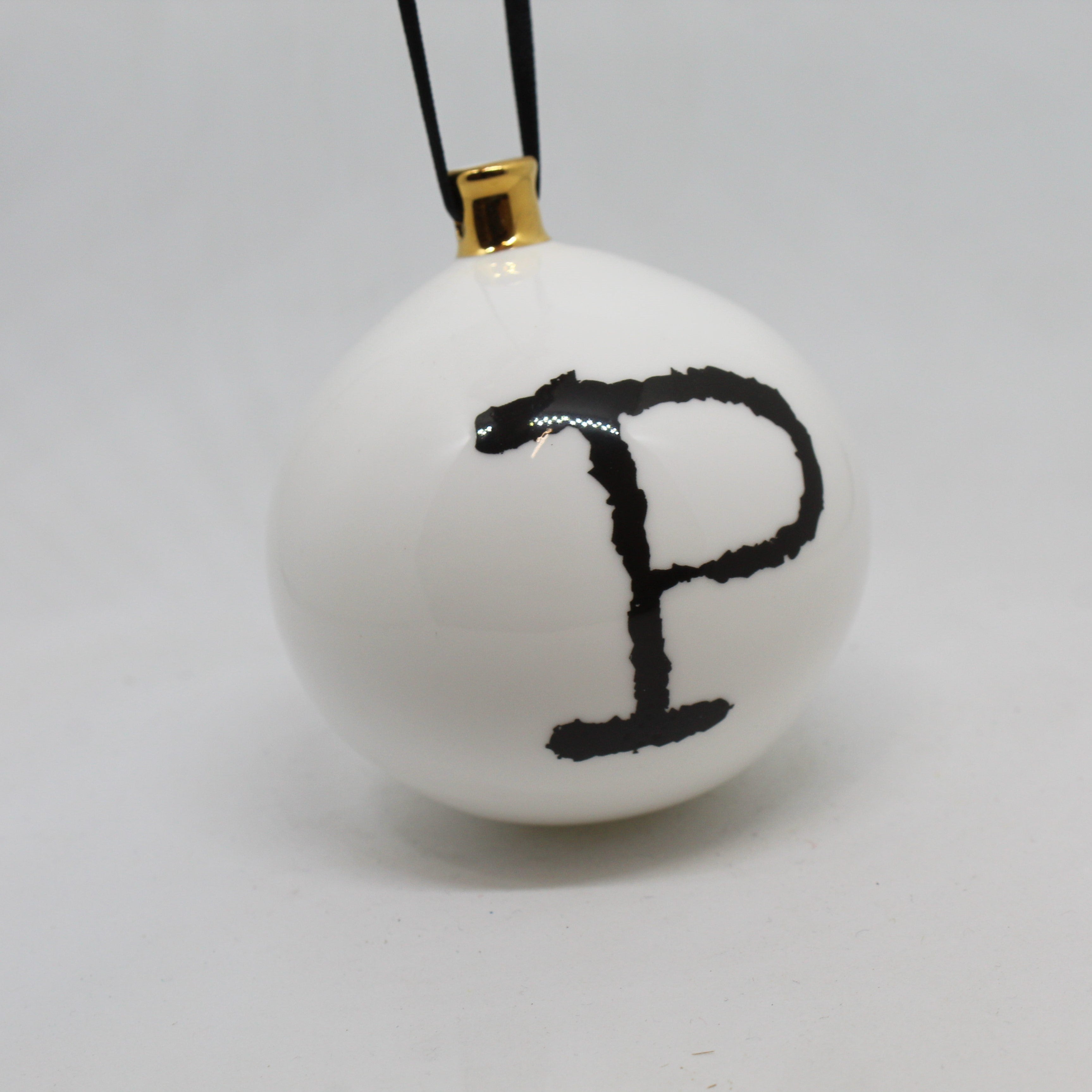 Handmade fine bone china Bauble - C for Christmas