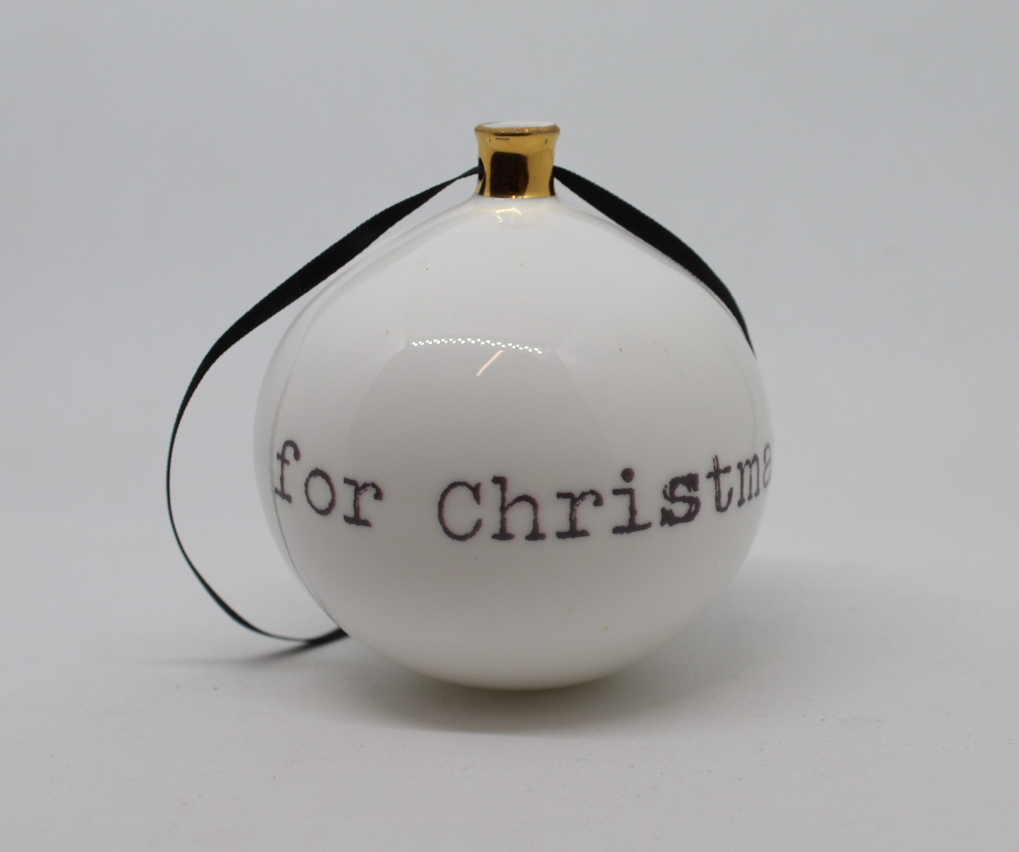 Handmade fine bone china Bauble - C for Christmas