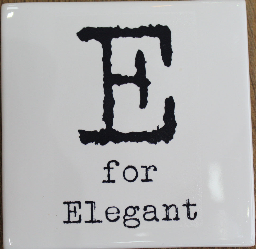Letter Ceramic Coasters - E For...