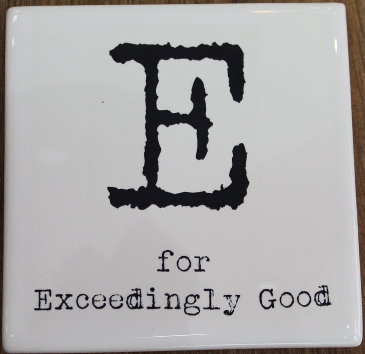 Letter Ceramic Coasters - E For...