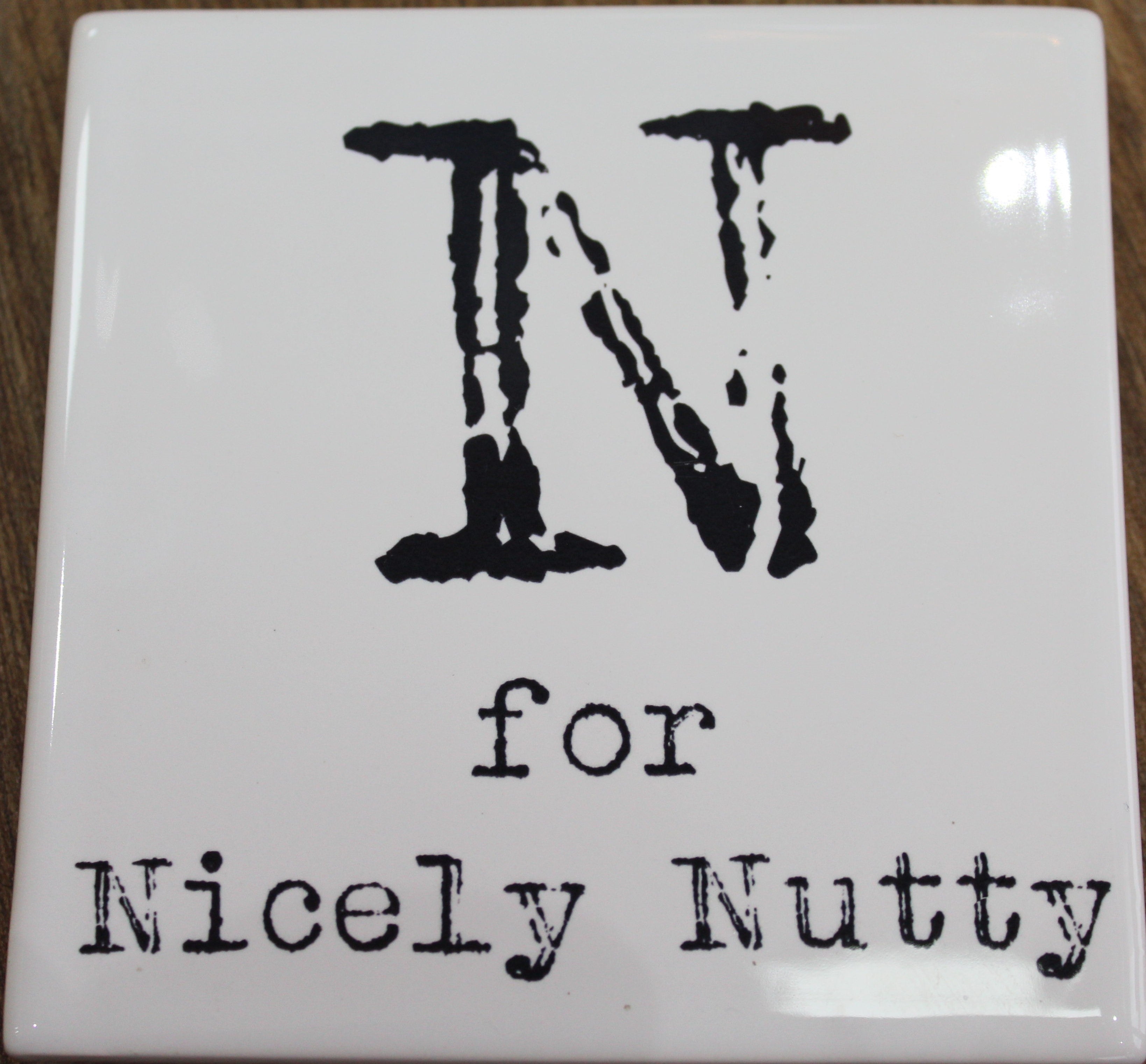 Letter Ceramic Coasters - N For...