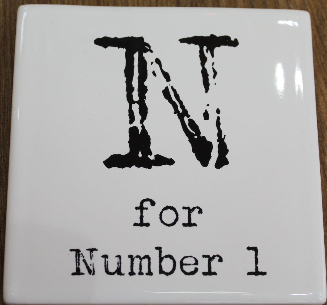 Letter Ceramic Coasters - N For...