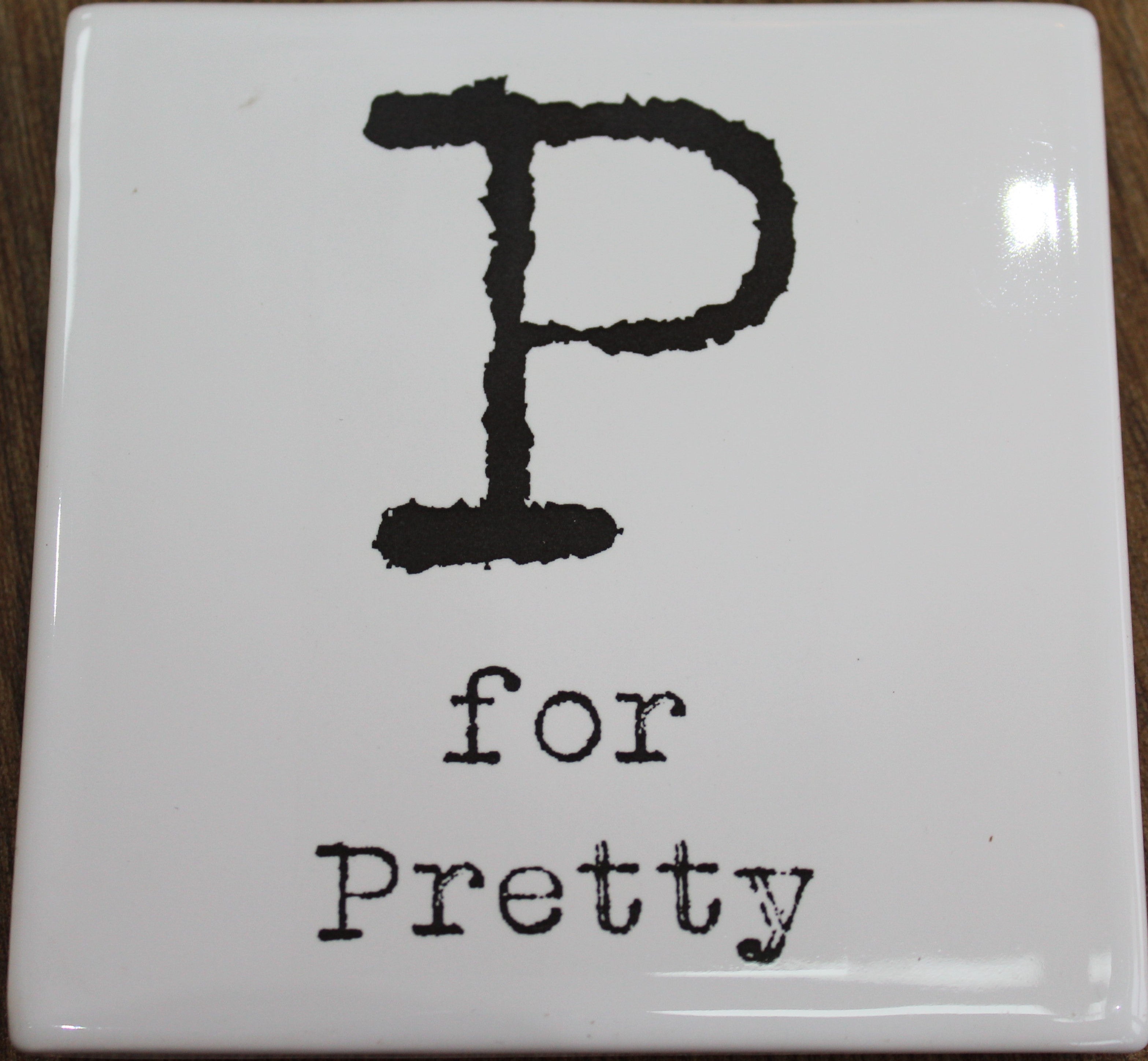 Letter Ceramic Coasters - P For...