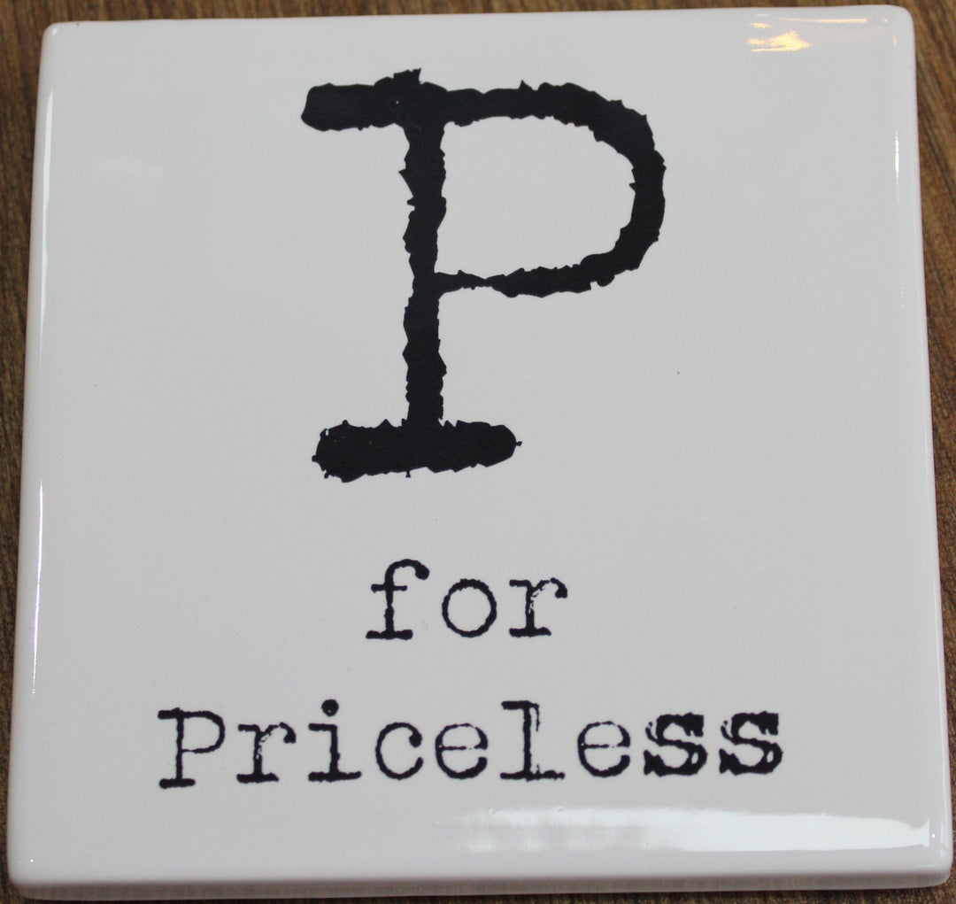 Letter Ceramic Coasters - P For...