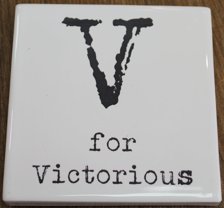 Letter Ceramic Coasters - V For...