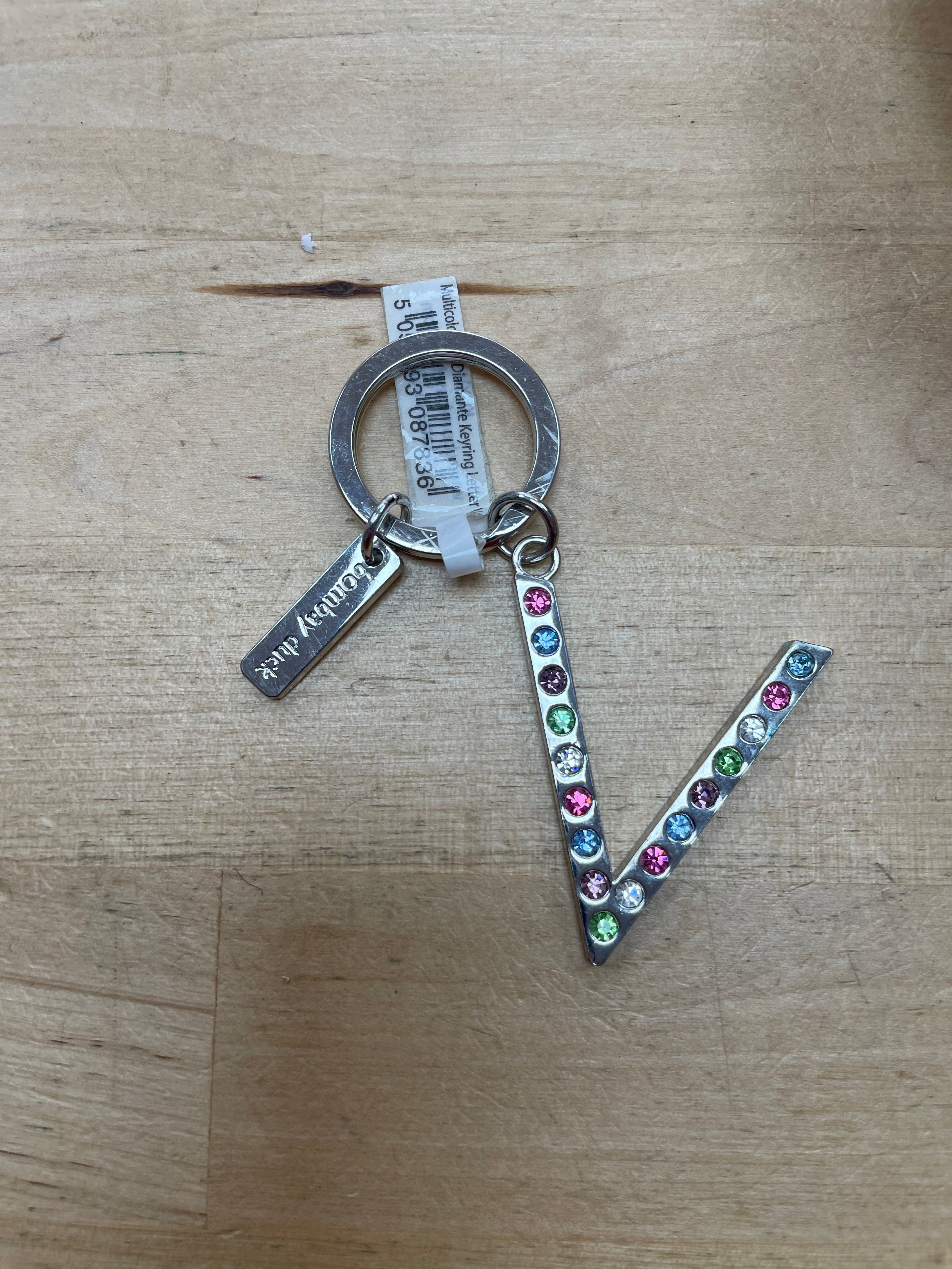 Diamante Letter Keyring