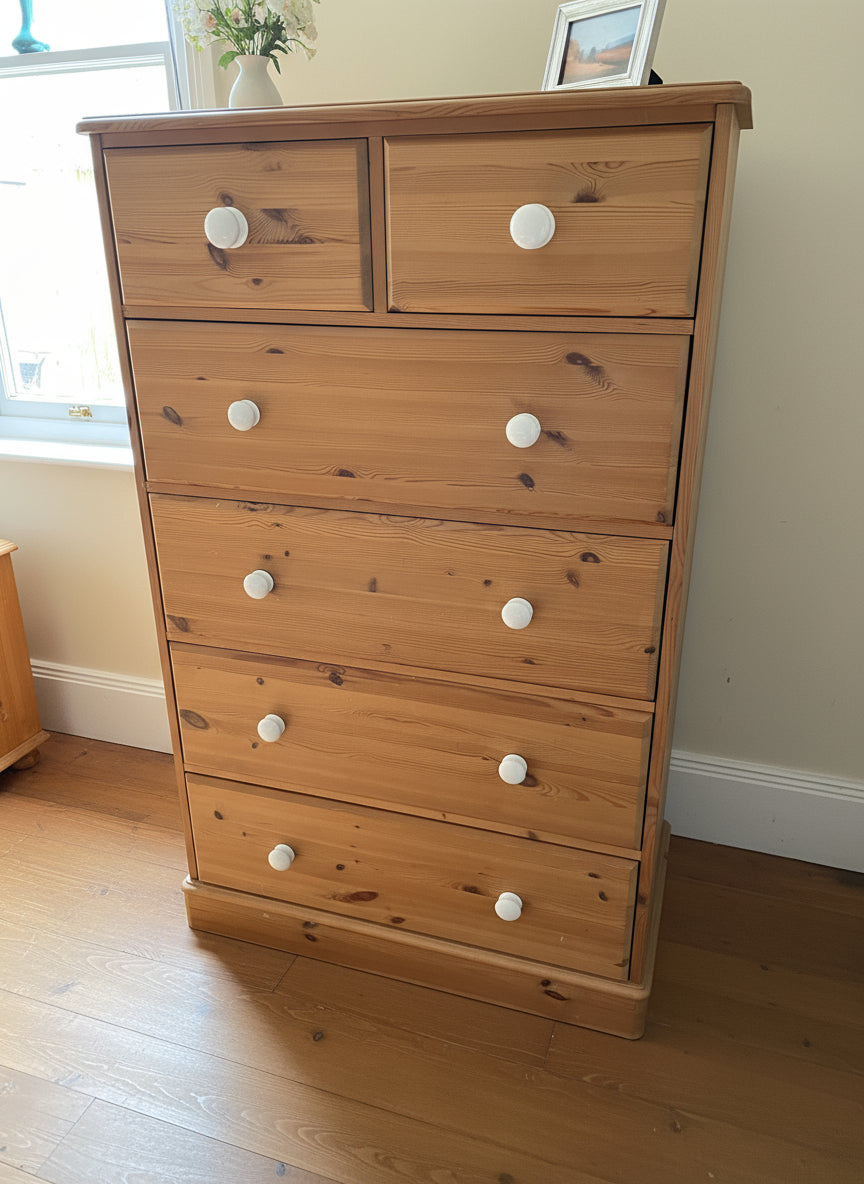 Tall Pine Chest of Drawers (waiting on your choice of colour)