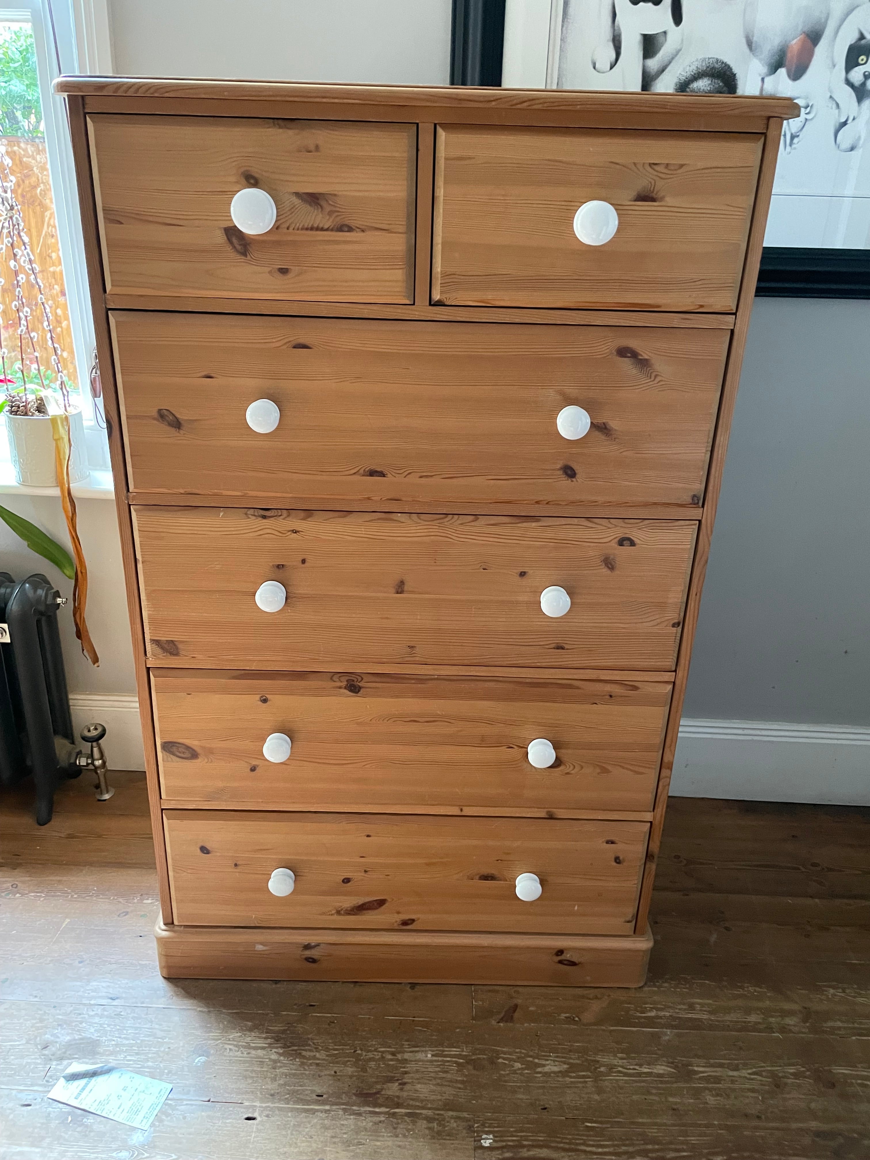 Tall Pine Chest of Drawers (waiting on your choice of colour)