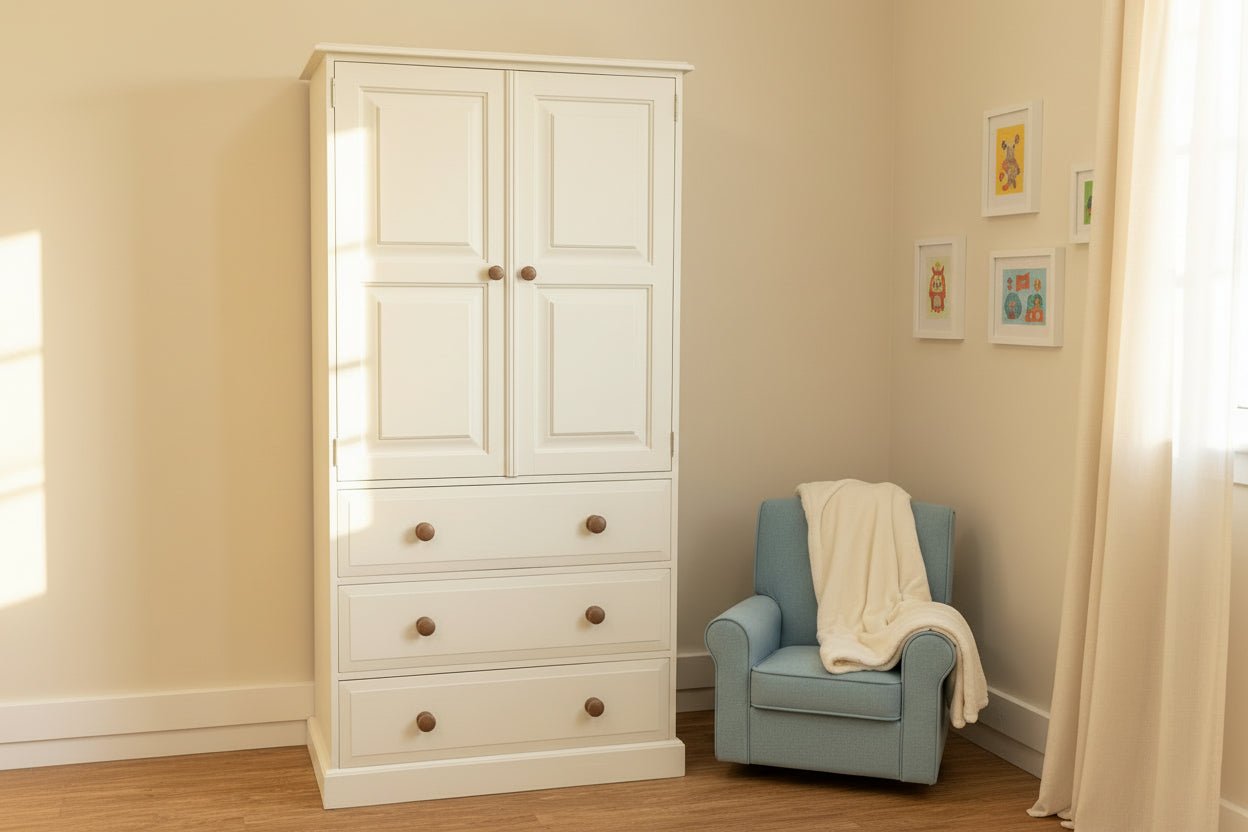 Pine Wardrobe with Drawers