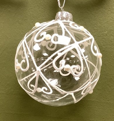 Round Clear White Bauble with Star
