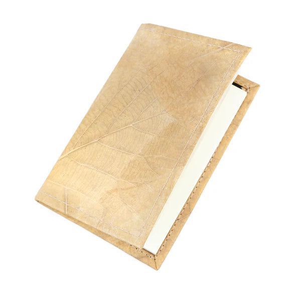 Teak Vegan Leaf Leather Notebook - Lined
