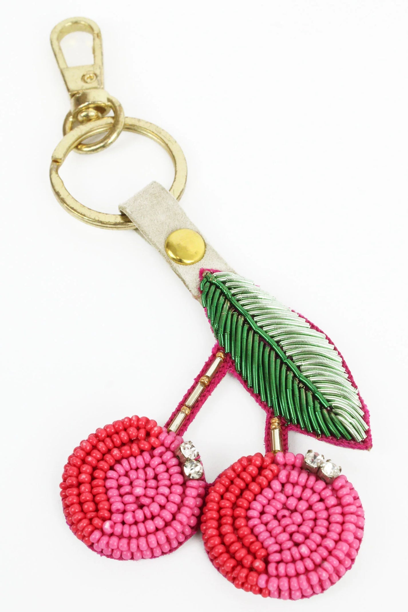 Cherry Beaded Keyring