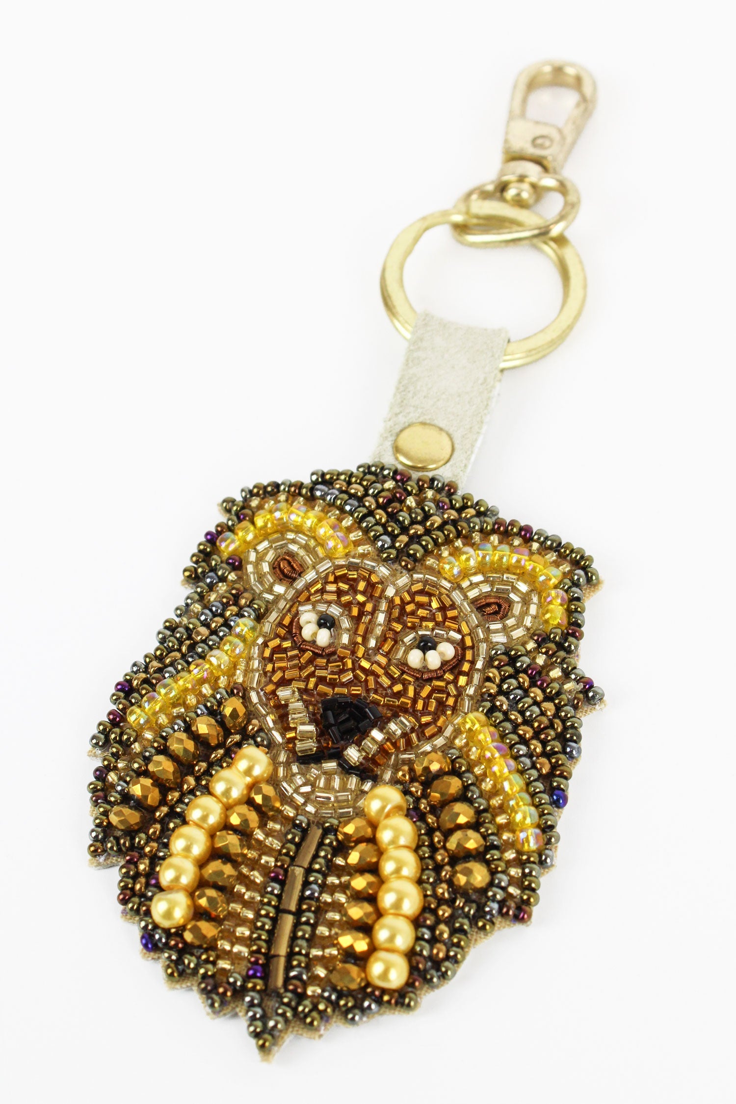 Lion Beaded Keyring