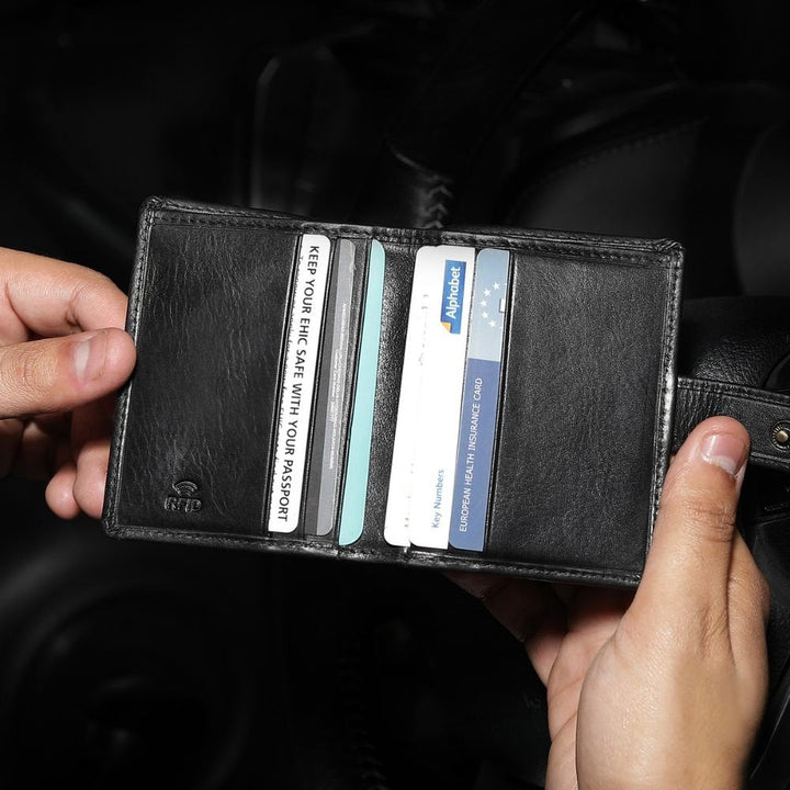 Leather Credit Card Holder - Aldo Tuscan - Black