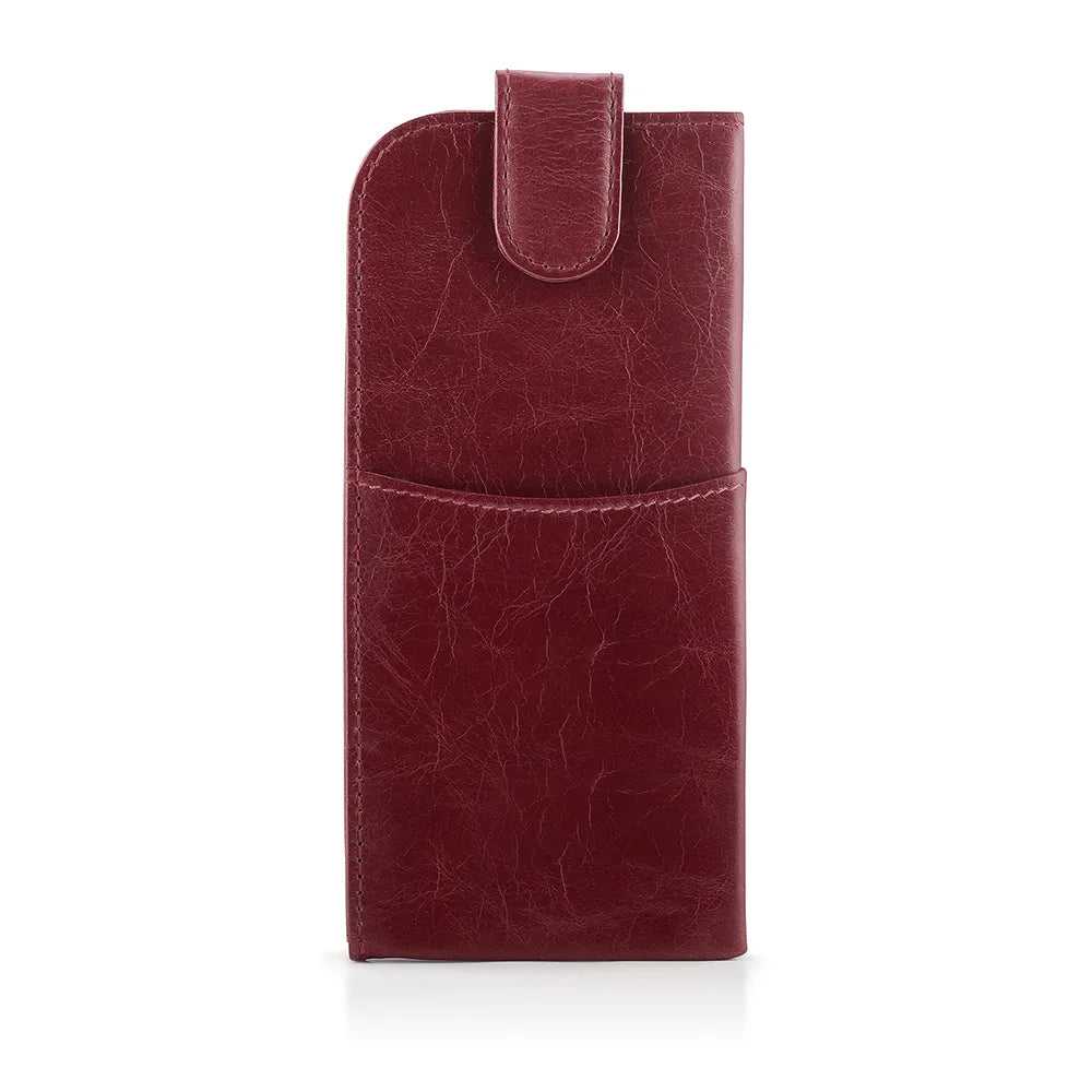 Leather Glasses Case - Maroon