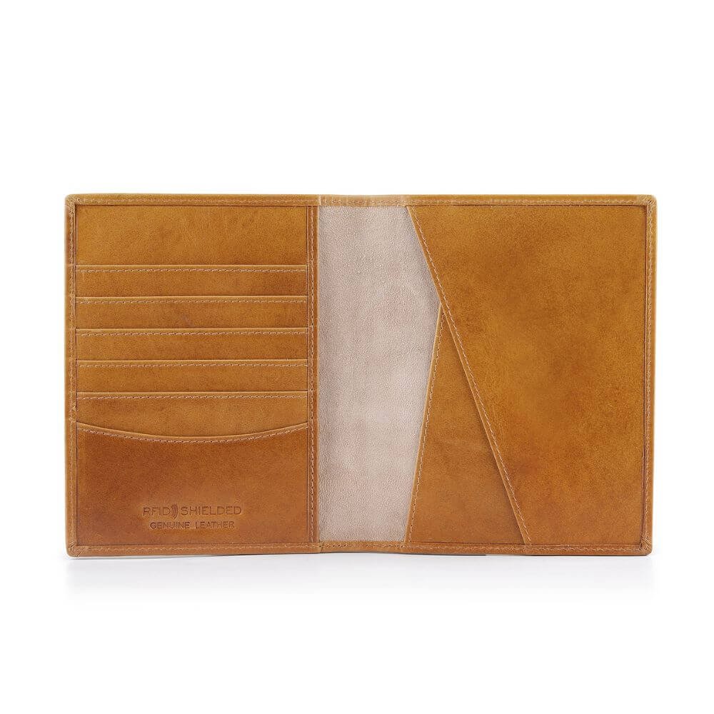 Leather-Lined Passport Wallet Sebastian Mayfair - Tan