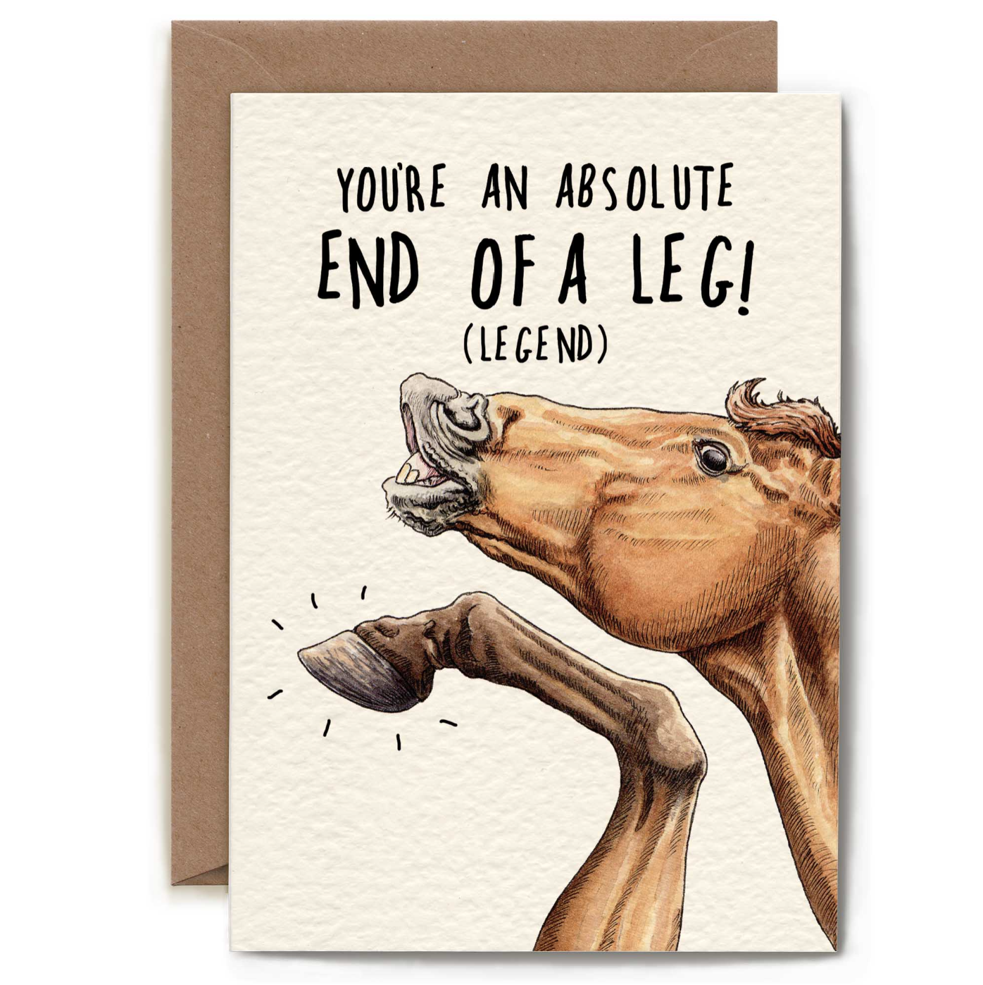 End Of A Leg Punny Greetings Card
