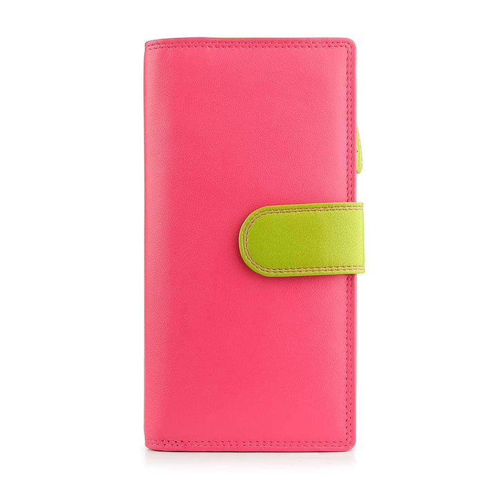 Long Leather Bifold Purse - Victoria London / Pink-Multi