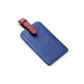 Leather Luggage Tag Two-Tone Colour Rio - Electric Blue