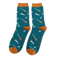 Mens Bamboo Socks Teal - Tools