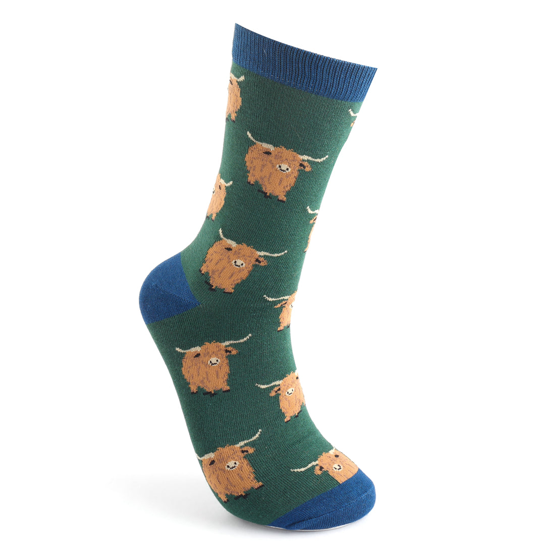 Mens Bamboo Socks Green - Highland Herd