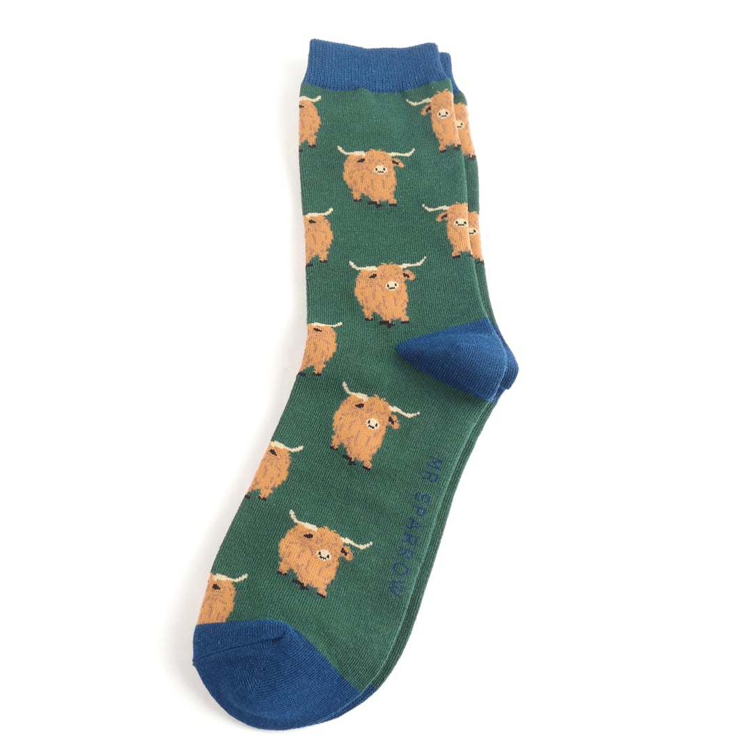 Mens Bamboo Socks Green - Highland Herd