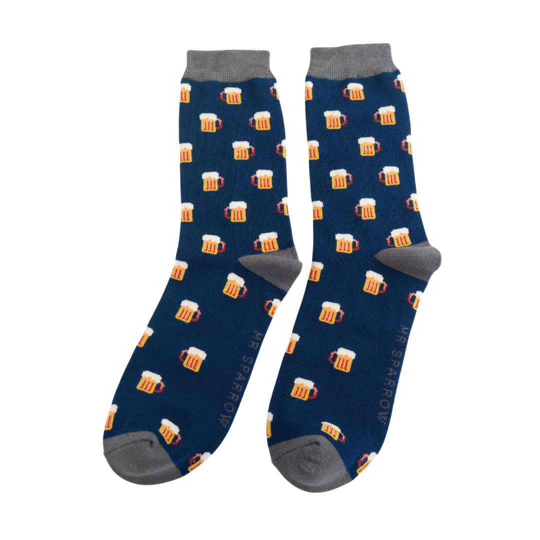 Men's Bamboo Socks Navy - Beer