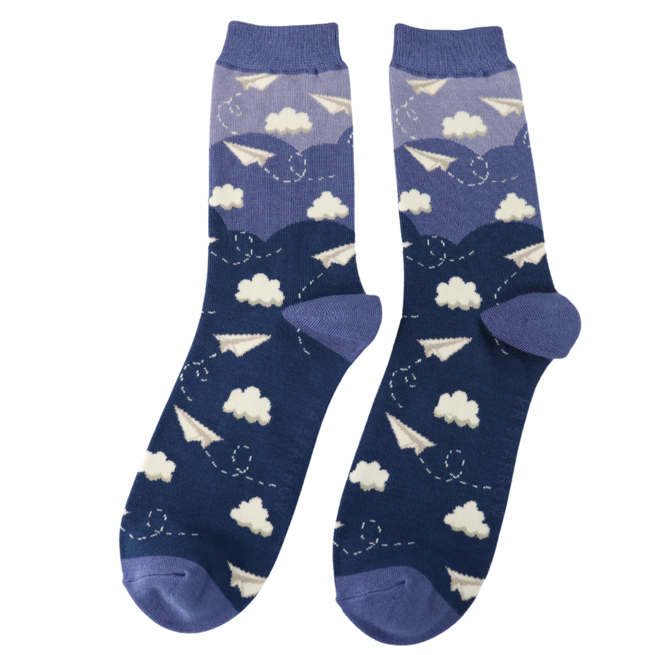 Mens Bamboo Socks Navy - Paper Planes