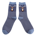 Mens Bamboo Socks Blue - Stag
