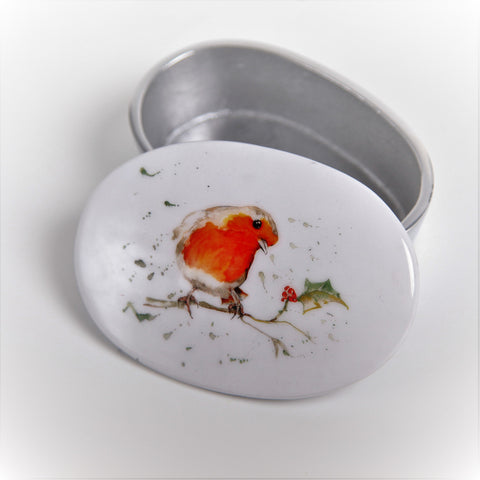 Robin And Holly Trinket Box