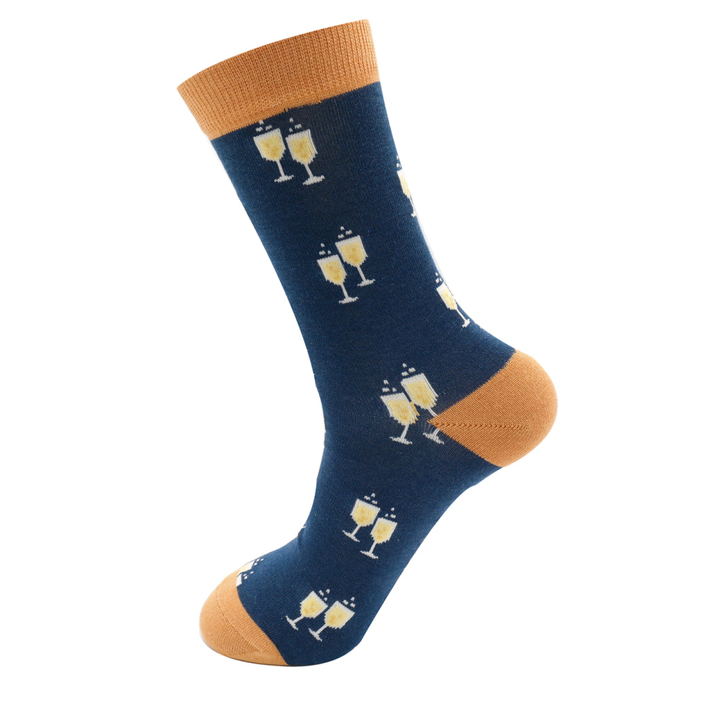Men's Bamboo Socks Cheers! - Navy