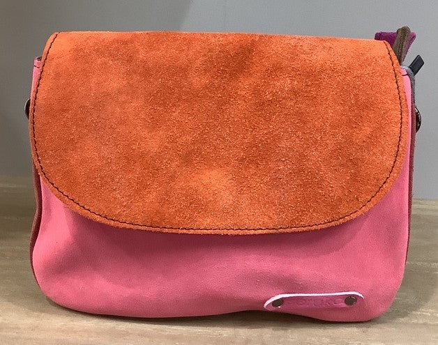 Leo Reversable Flap Shoulder Bag Bag - Pink & Green
