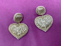 Large Beaded Heart Earrings