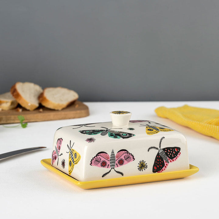 Butter Dish - Moths